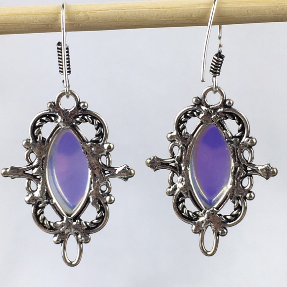 Sim Rainbow Topaz Hook Dangle Earrings - Picture 7 of 10